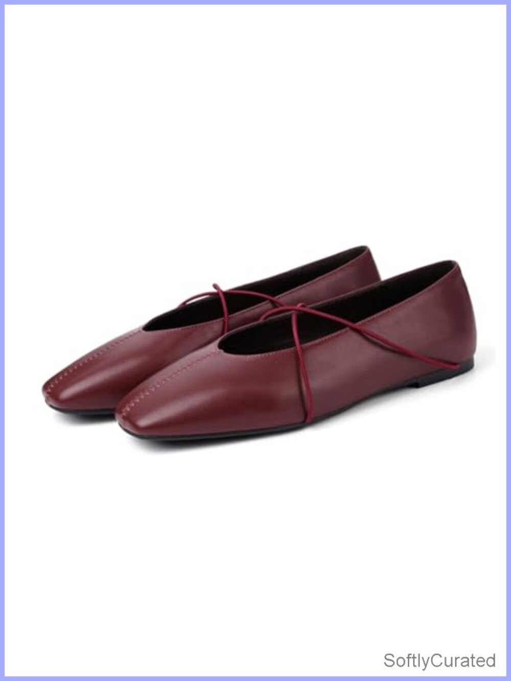 Women's Square Toe Ballet Flats Crisscross Strap Mary Jane Shoes Memory Foam